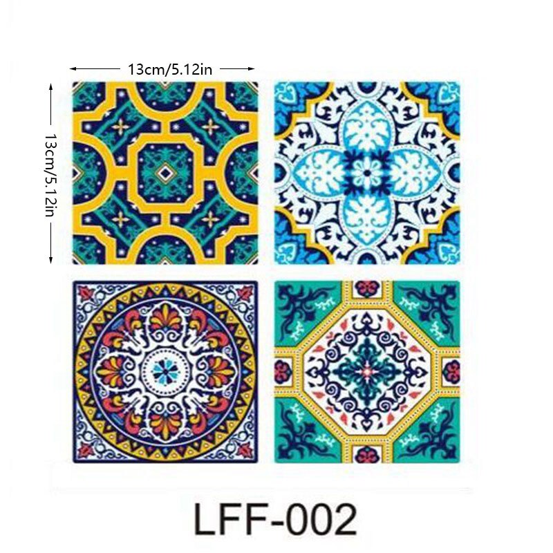 13*13cm 4 stk middelhavsstil retro fliser badeværelse køkken mosaik marokkansk arabisk wallstickers køkken backsplash selvklæbende