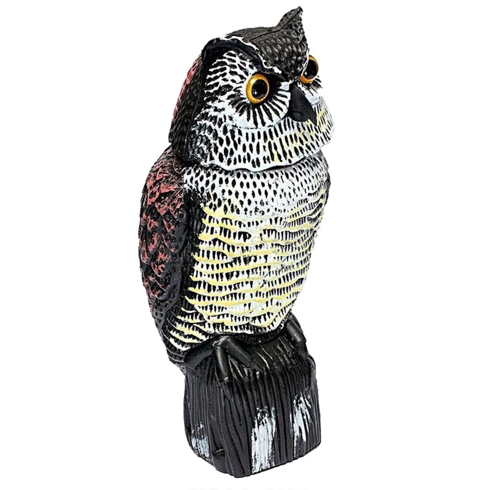 Realistic Bird Rotating Head Owl Garden Ornaments Decoy Protection Repellent Bird Pest Tools Scarecrow Garden Yard Move