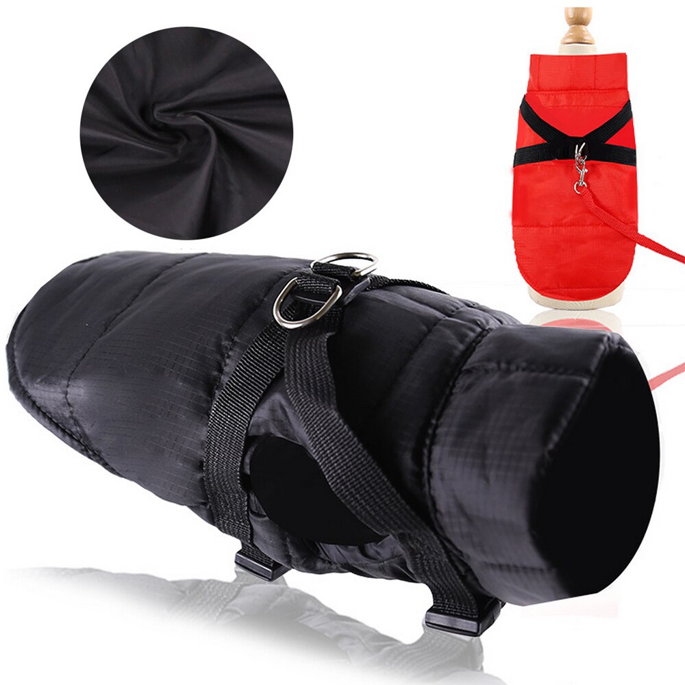 Dog Warm Jacket With Chest Harness Strap Puppy Costume Winter Coat For Big Small Dogs Wterproof Pet Dog Clothes