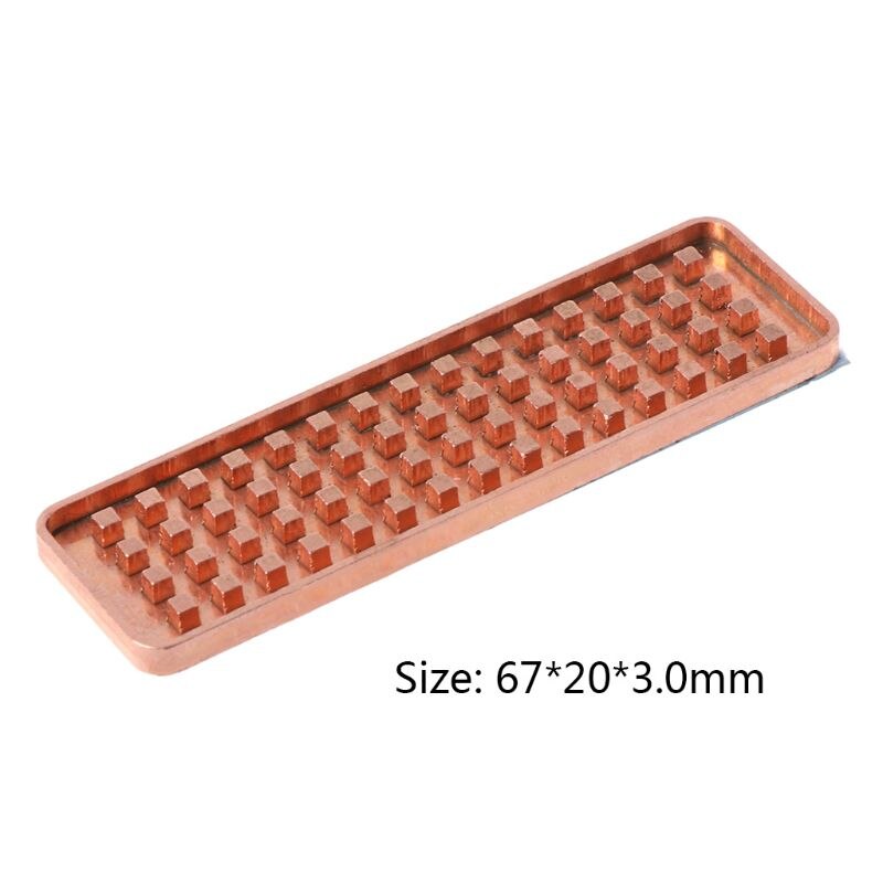 Copper NVME NGFF M.2 Heat sink 2280 SSD Metal Sheet Thermal Conductivity Silicone Wafer Cooling Fan M2 Heatsink: 3mm