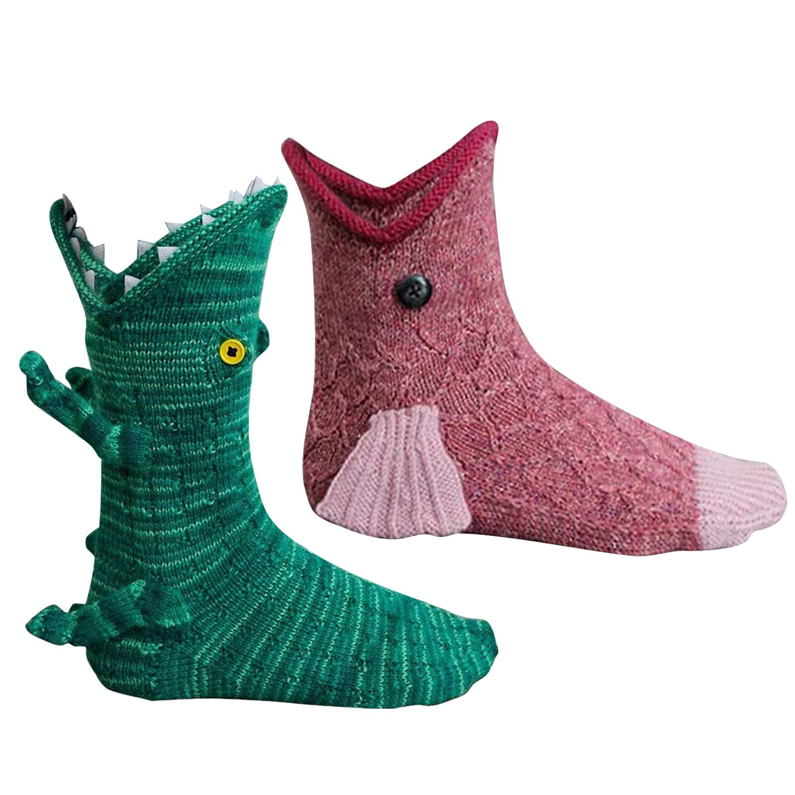 Christmas Knit Socks Keep Warm Winter Funky Animal Pattern Double Knitting Cuff Down Untraditional For Woman Man Socks: C