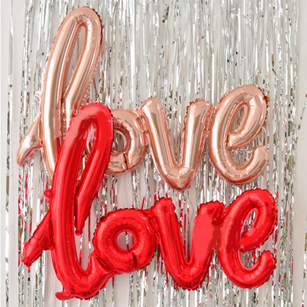 LOVE Letters Shape Inflatable Aluminum Foil Balloon Wedding Birthday Party Decor
