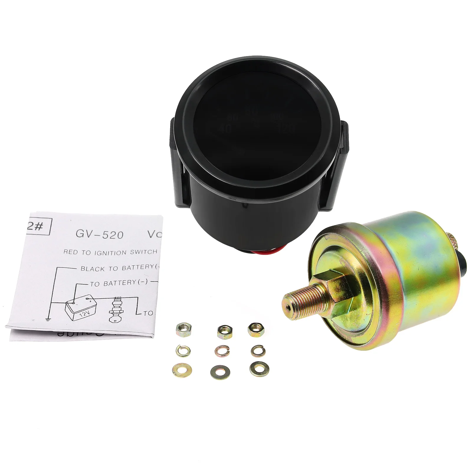 52Mm Auto Meter Rook Len Rode Wijzer Toerenteller Rpm Turbo Boost Meter Watertemp Meter Oliedrukmeter Vacuümmeter