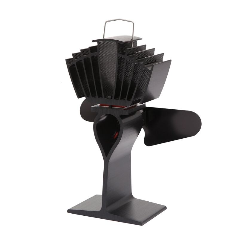 Ventilateur de cheminée auto-alimenté, 2 lames, , efficace pour la chaleur de grande pièce, brûleur de bûches à bois