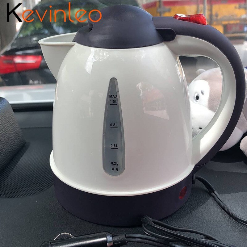 mini bollitore elettrico portatile per auto 12V/24V 1L bollitore per tè 304 acciaio inossidabile da viaggio caffettiera scaldabagno acqua bollente