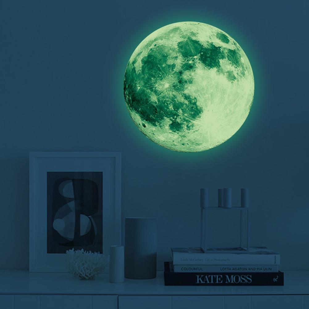 Ästhetische 3D Luminous Glow In The Dark Moon Wand Aufkleber Abnehmbare Dekoration Fluoreszierende Aufkleber Mond Wand Hause Zimmer