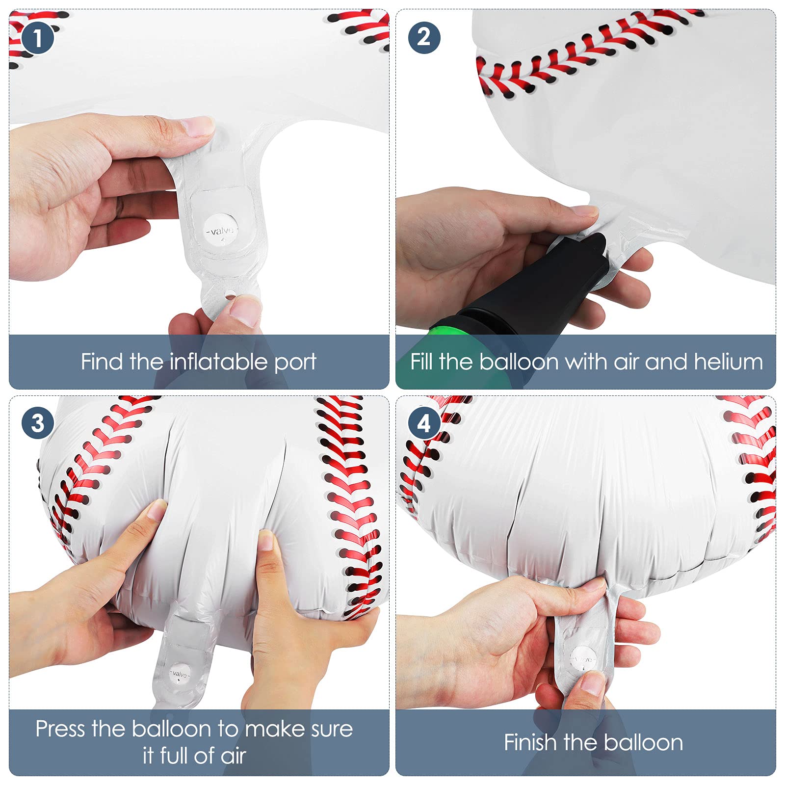 4/8/12 Uds. Globos de aluminio de béisbol de 18 pulgadas suministros para fiestas temáticas de béisbol decoraciones deportivas para fiestas de cumpleaños para niños