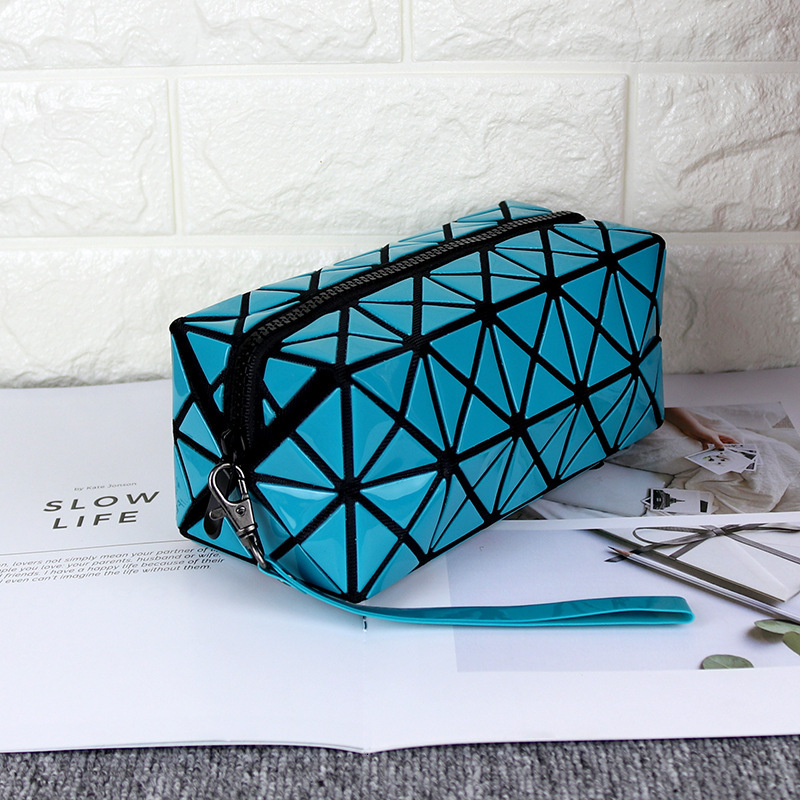 luxus Geometrische Kupplung Geldbörsen Frauen Handtaschen Große Kapazität Lange Gefaltet machen-hoch Taschen Damen Abend Klappe Tasche: See Blau