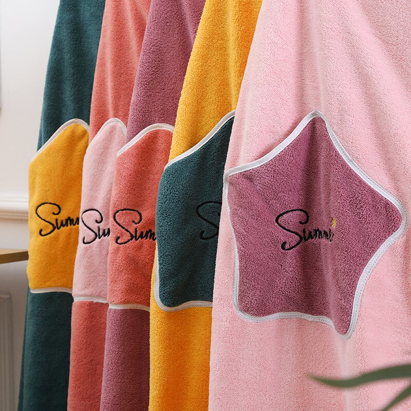 Albornoz de microfibra para mujer, Toalla de baño suave para adultos, Textiles para el hogar, toallas de baño y Sauna