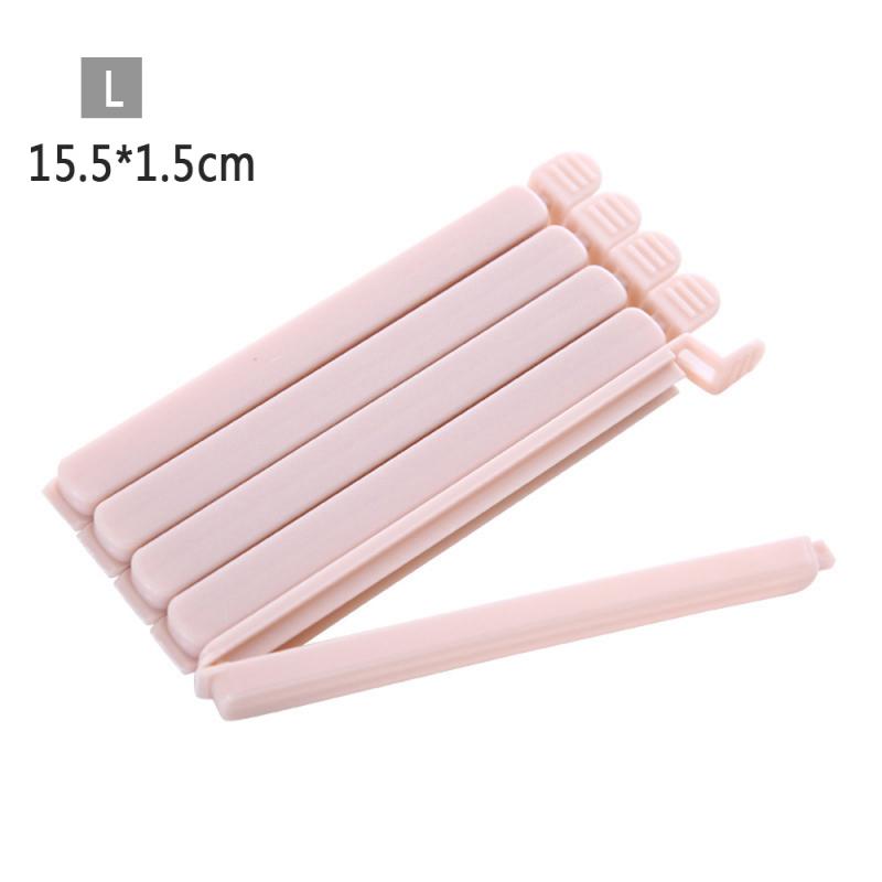 Plain Color Sealing Clip 5 Pack Food Preservation Sealing Clip Small Plastic Bag Snack Bag Sealing Clip: L   Light pink
