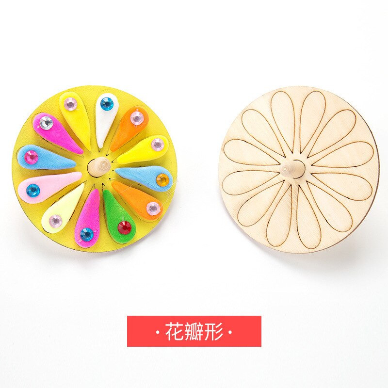 15 pz/set di Legno Trottole In Legno di Giocattoli Per Bambini Di Compleanno Favori di Partito Dei Bambini del Regalo del Sacchetto di Intelligenza 2020 Commercio All'ingrosso: Petal shape