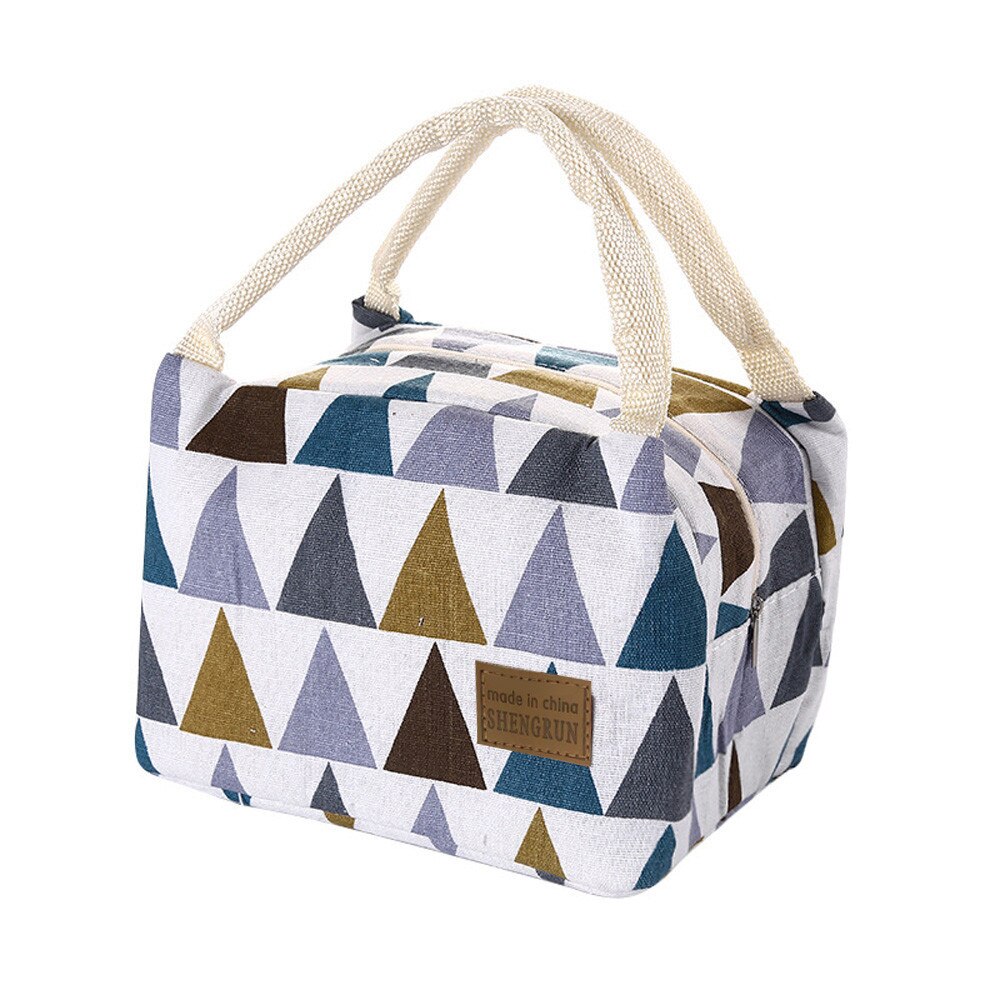 Portable Grid pattern Lunch Bag For Women Kids Men Insulated Canvas Box Tote Bag Plaid Thermal Cooler Food bag Keep Food Fresh