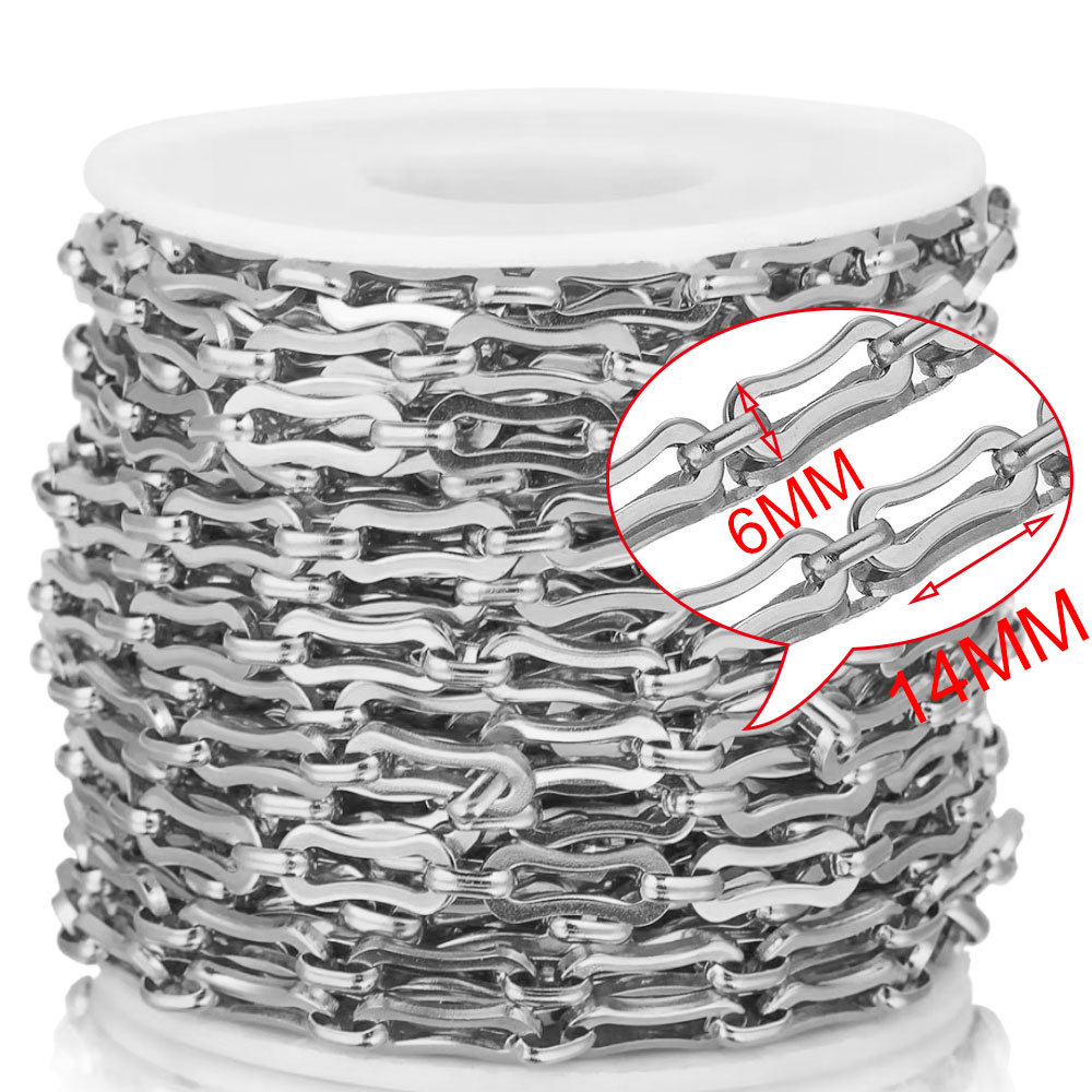 1 Meter großer schwerer Twist-Ring aus Edelstahl, klobiger Hip-Hop-Punk-Gliederketten, DIY-Schmuck, handgefertigte Halskette, Armband, Tasche: green