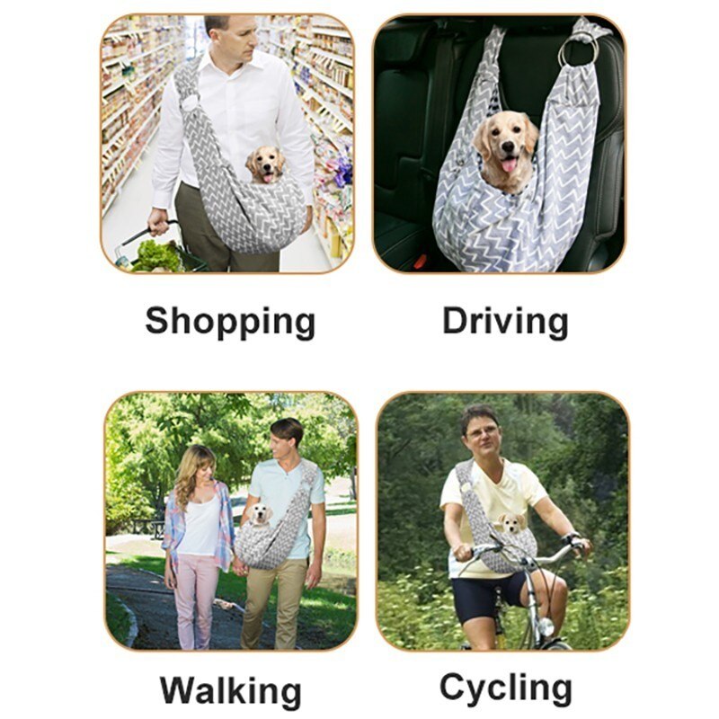 Benepaw Adjustable Two-side Useable Small Dog Sling Backpack Breathable Puppy Dog Travel Bag Pet Sling Carrier Security Lock