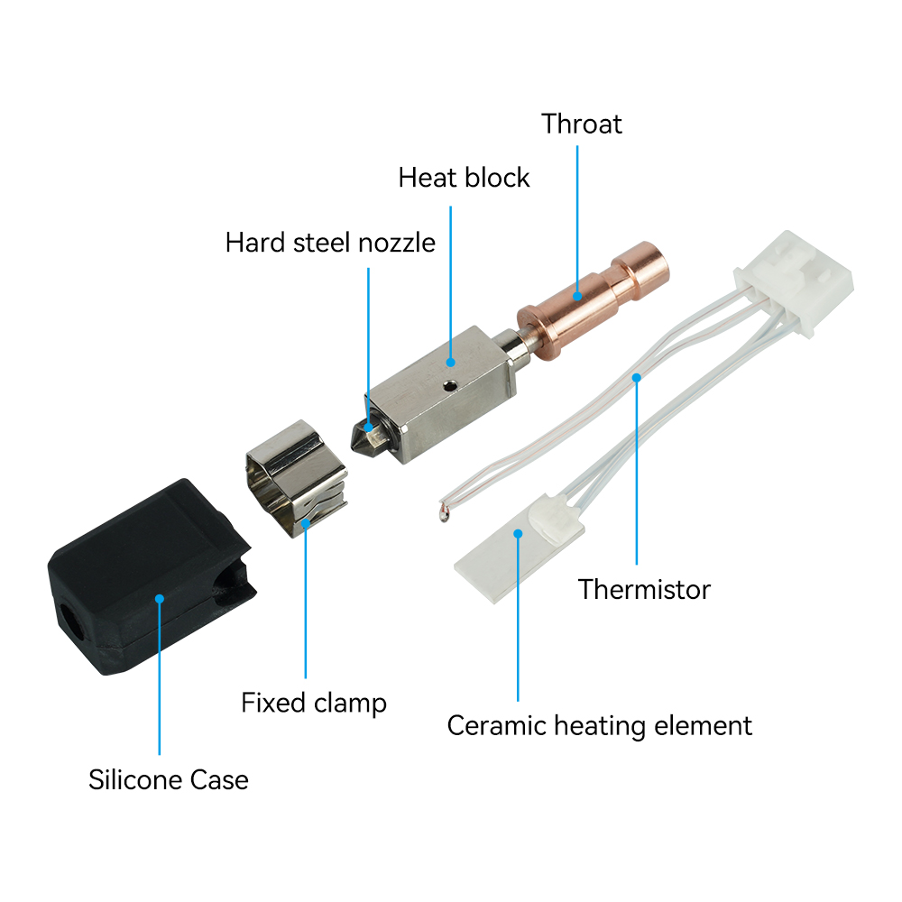 per Anycubic Kobra S1 Hotend ceramica Nuovo aggiornamento Hotend per Kobra S1 Combo testa S1C Stampante 3d 24V 48W 200K Riscaldamento rapido 300 ℃