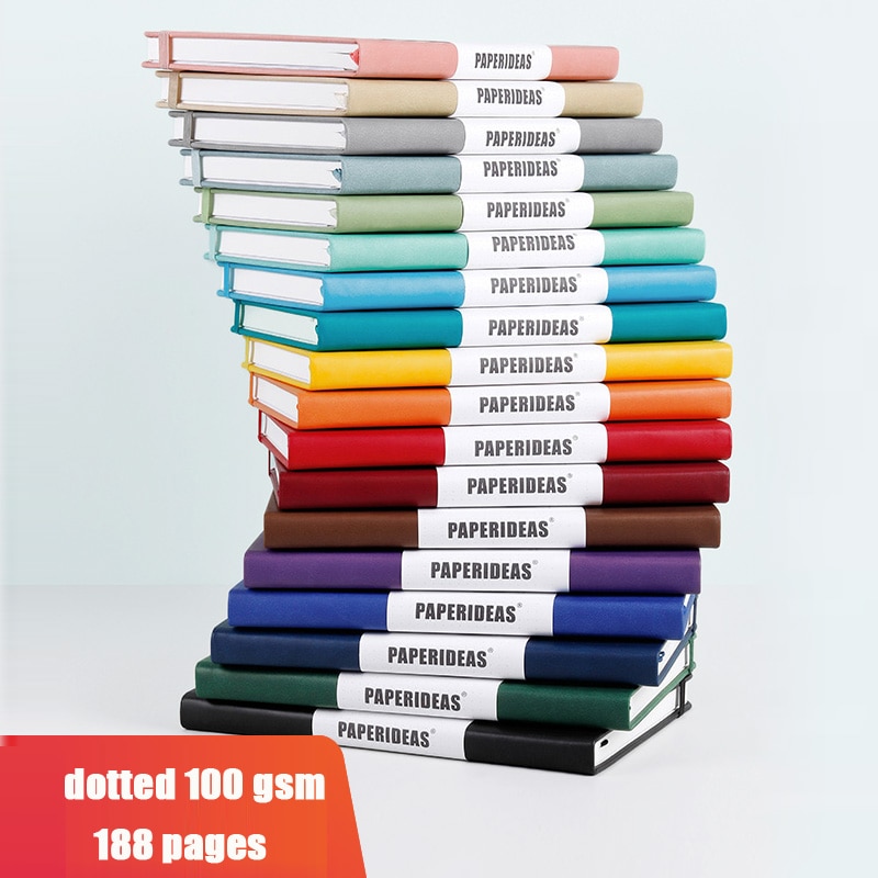 Hardcover A5 Dot Matrix Notebook Dot Ding Planner 100GSM 188 Pages Acid-free Paper Notepad Supplies Stationery D40
