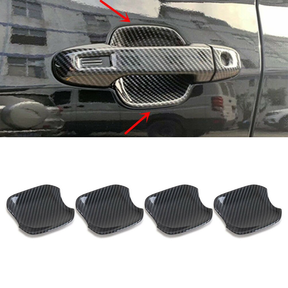 For Subaru Forester SK Car Door Handle Bowl Cover Trims Outer Cover Protector: Carbon fiber pattern