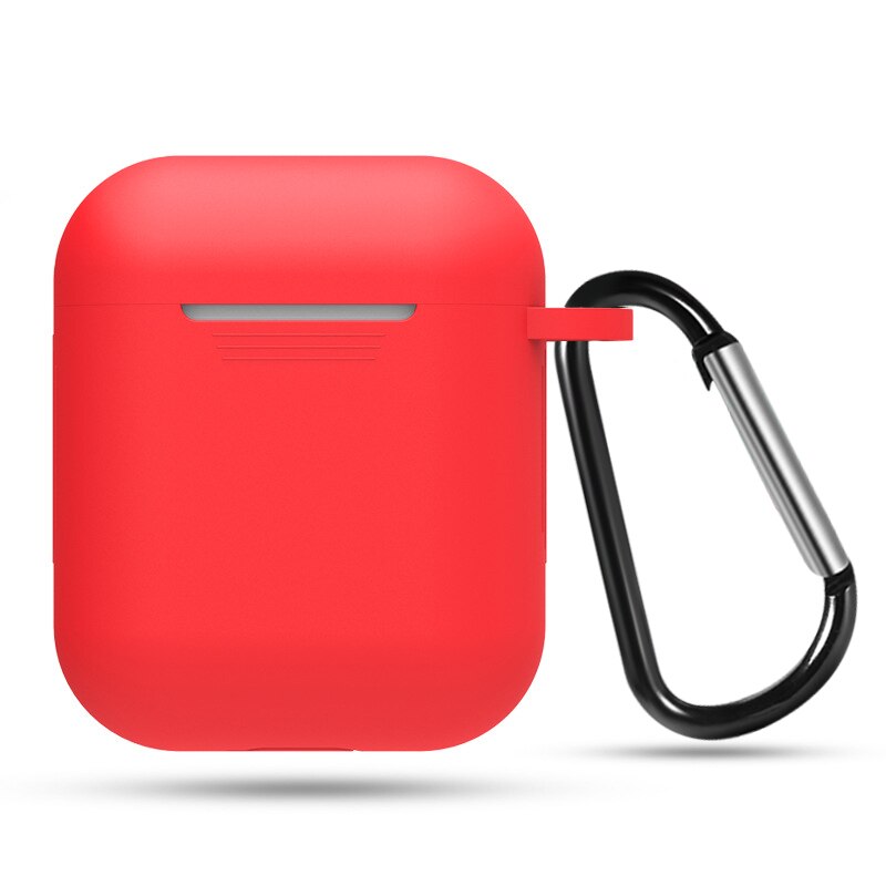 Funda de silicona suave para Apple Airpods funda de auriculares a prueba de golpes para AirPods accesorios de auriculares Fundas protectoras ultrafinas: Red