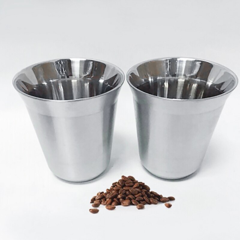 Nespresso kopper pixie espresso dobbel 304 rustfritt stål termo kapsel krus kaldt vann øl krus dobbel kaffe melk te juice kopp