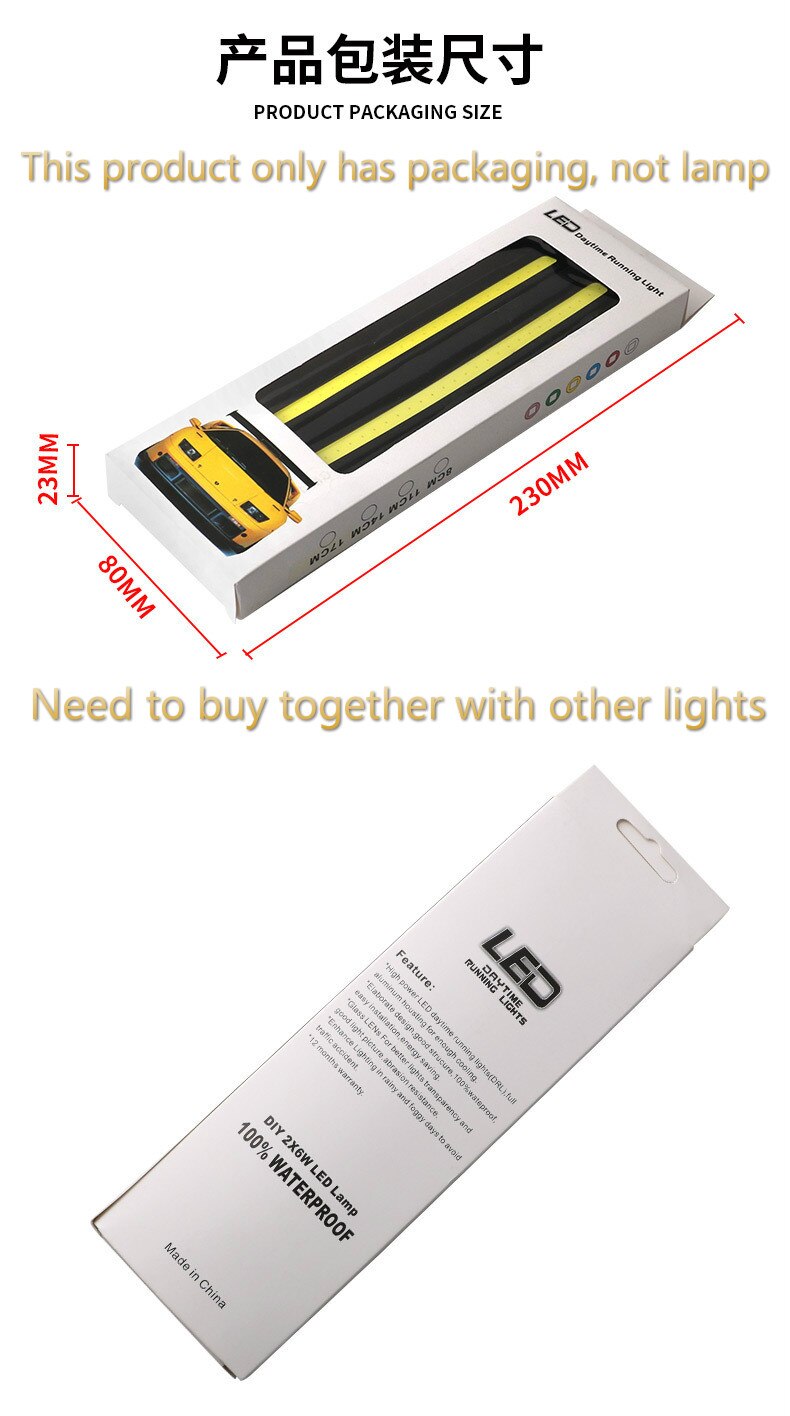 2 STUKS COB DRL LED Driving Dagrijverlichting Werklampen 17cm Verlichting Strip DRL 12V COB LED Waterdicht panel Auto auto led styling