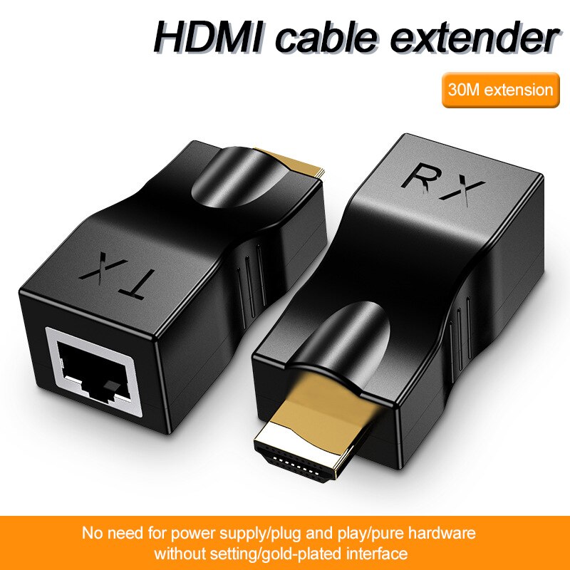 Leehur Hdmi-kabel Extender 4K RJ45 Poorten 1080P Hd Netwerk Hdmi Extension 30M Hdmi Naar RJ45 Over CAT5e / 6 Utp Lan Extender Kabels