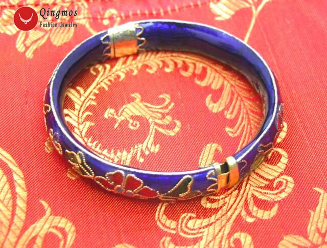 Qingmos Trendy Cloisonne Armband voor Vrouwen met Handwerk China Functie Blauwe Cloisonne Armband Sieraden Bra122: Blue
