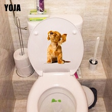 YOJA 15.2*18.4 cm EEN Hond Luisteren Naar Muziek Muurstickers Dieren Wc Sticker T1-0250