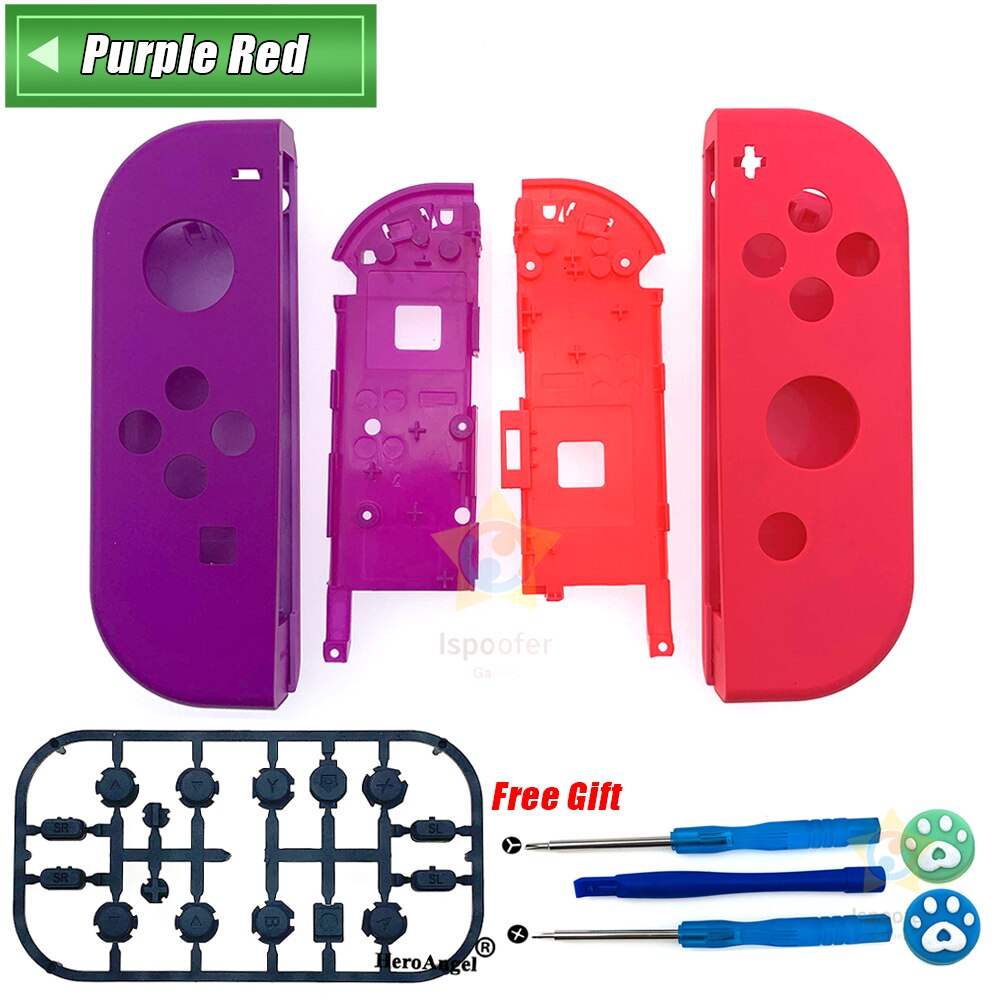 Per Controller NS JoyCon custodia di ricambio fai-da-te custodia destra sinistra Con pulsante SR SL per Joy Con Shell per nintendo Switch: Purple Red