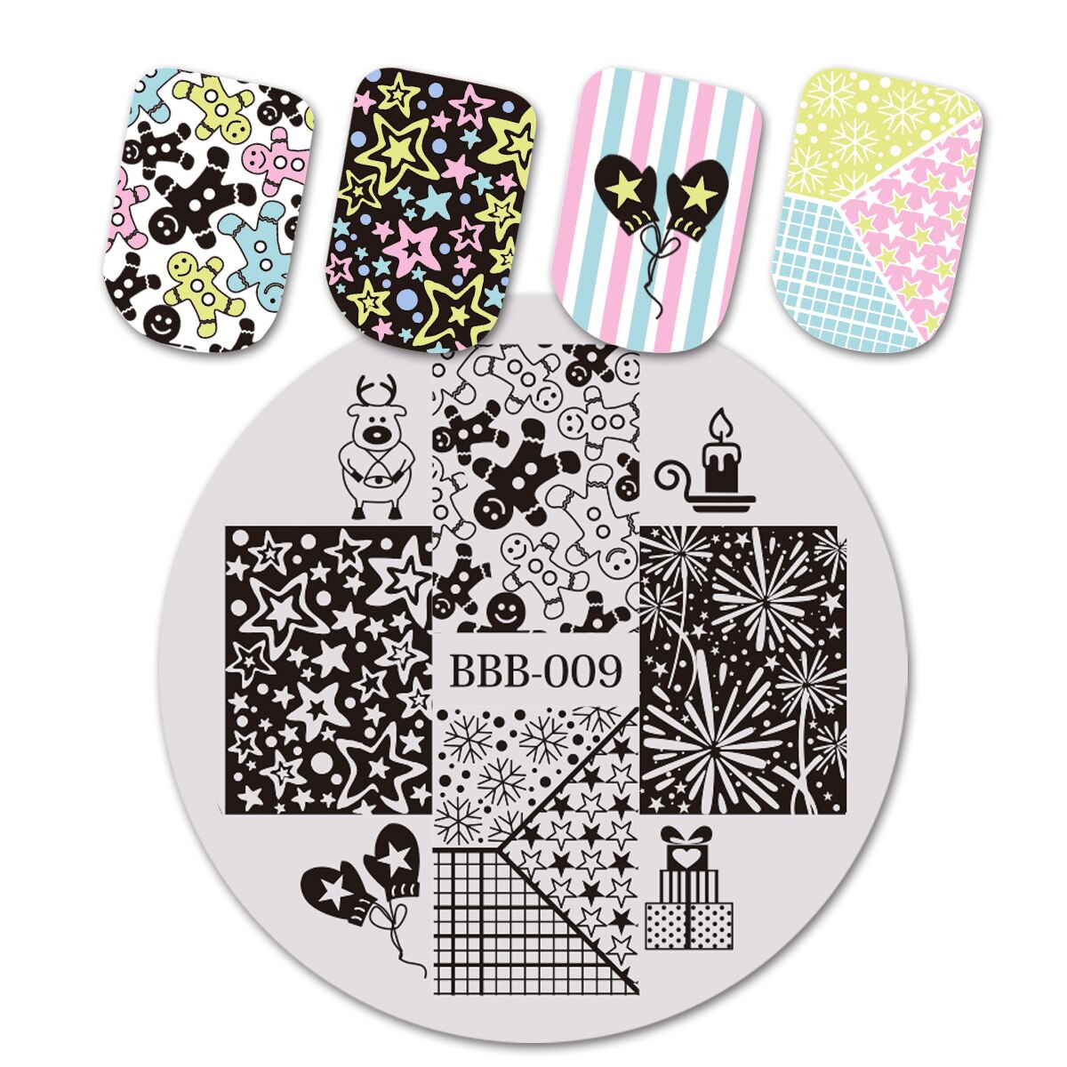 Beauty BigBang Nail Stamping Plates Nature Flower Butterfly Bird Theme Image Stainless Steel Nail Art Stamping Template XL-095: B09