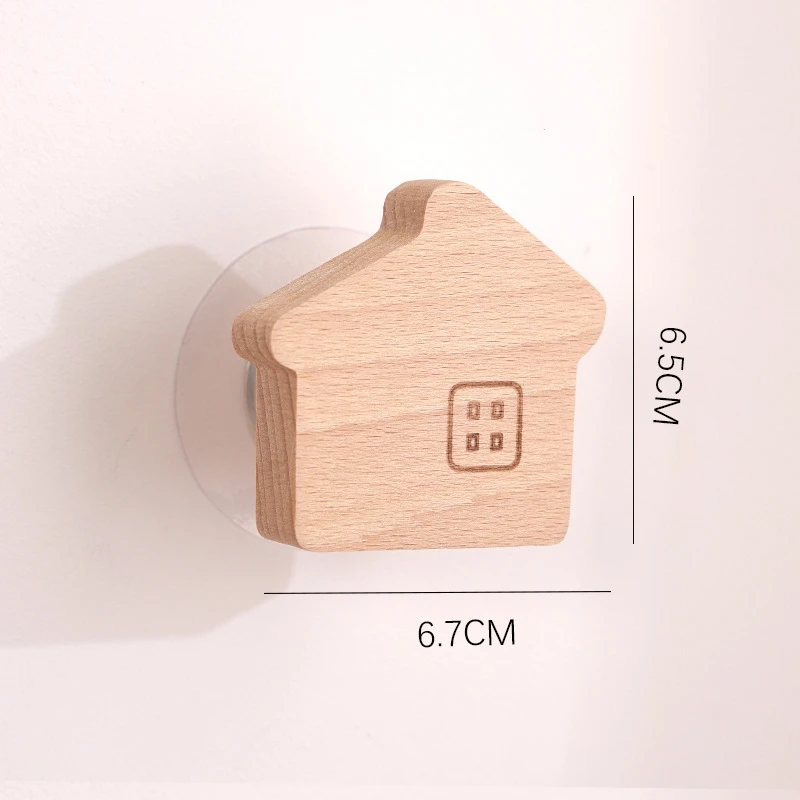 1pcs Animal Wooden Hooks Cute Room Decor Hook Wall Keychain Coat Hook Home Door Wood Hook Hanger Kitchen Accessories Gadget: Gold