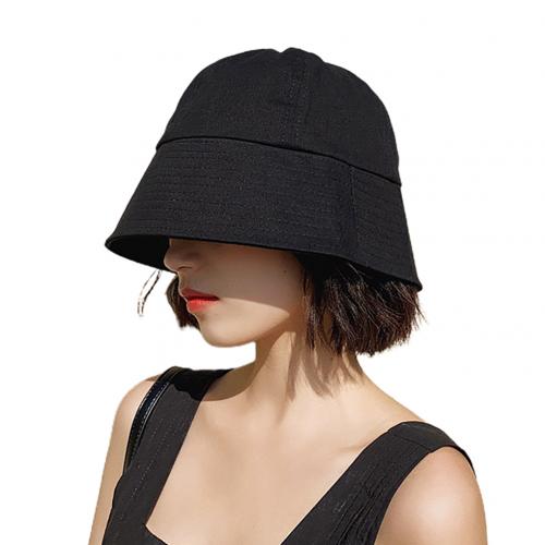 Effen kleur emmerhoed voor dames heren buitenzonwering brede rand emmerpet zonnehoed emmerpetten vissershoeden vissershoed: Zwart