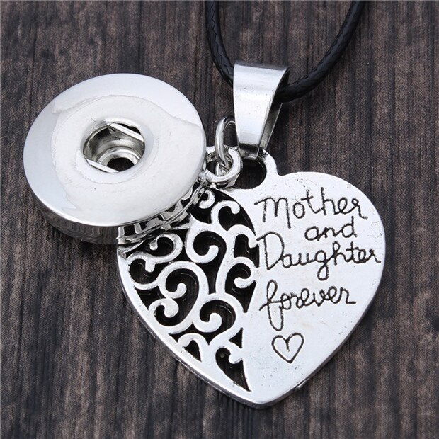 Liefde Hart Snap Kettingen Metalen Drukknoop Hanger Ketting Fit 18Mm 12Mm Diy Snap Sieraden Voor Vrouwen ZG294: 18MM