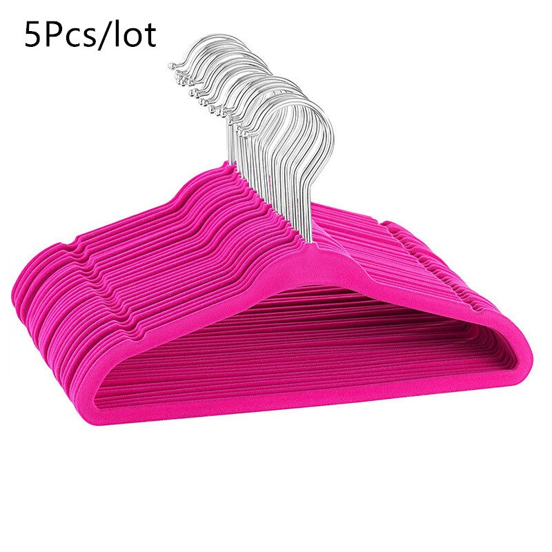 5PCs Pink 360 Swivel Hanger Hook Velvet Hangers Nonslip Clothes Hangers Clothes Racks 28cm Kids Children Coat Organizer