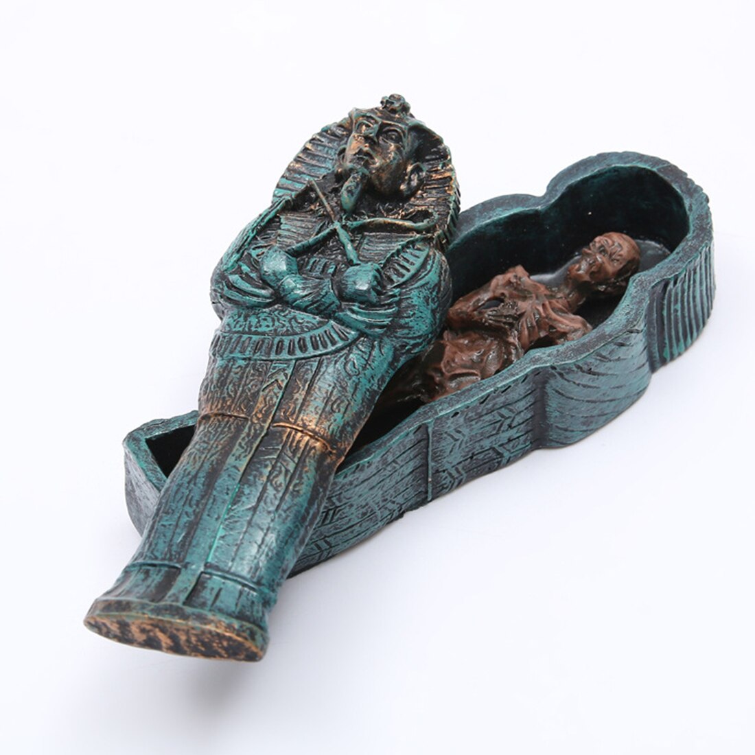 Aquarium decoratie landschap schedel skelet mummie egypte spel knutselen oud hars handgemaakte accessoires aquarium voor reptielen