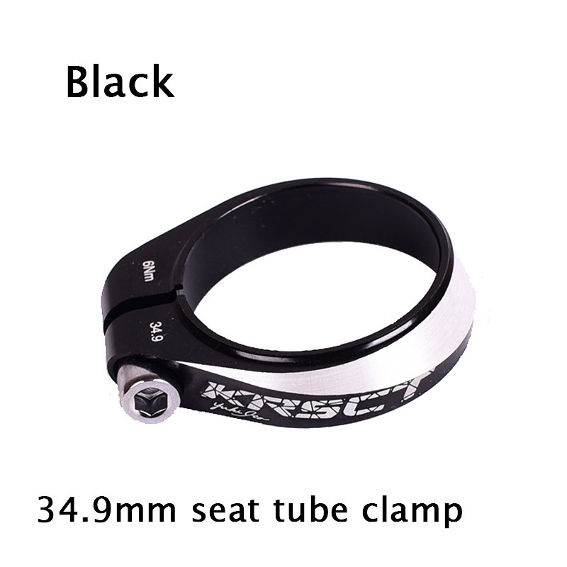 Krsct fiets zadelpenklem aluminium 31.8/34.9mm fiets zadelpen buisklem mtb mountainbike zadelklemmen accessoires: 34.9mm- zwarte