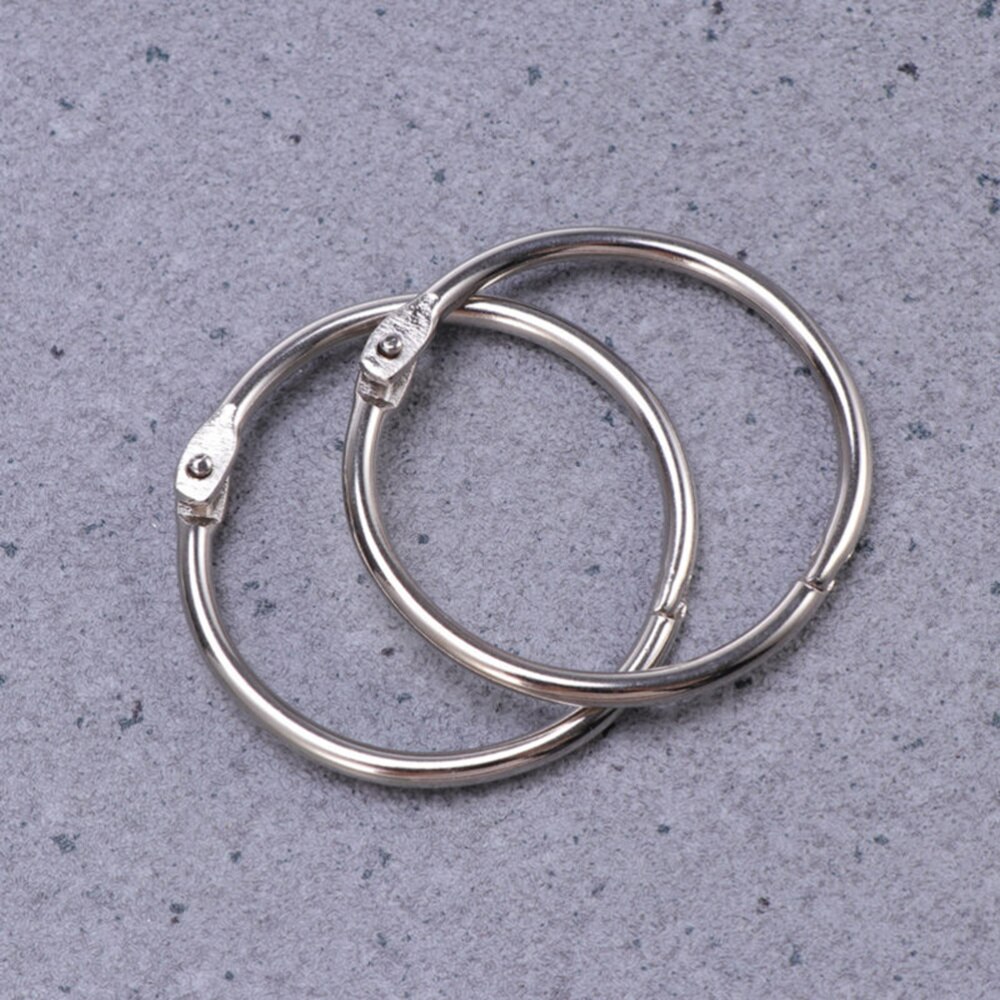 50pcs Loose Leaf Binder Rings Metal Scrapbooking Book Ring Keychain Clip Holder for Photo Paper Organization(Inner Diameter:25mm: Silver 3