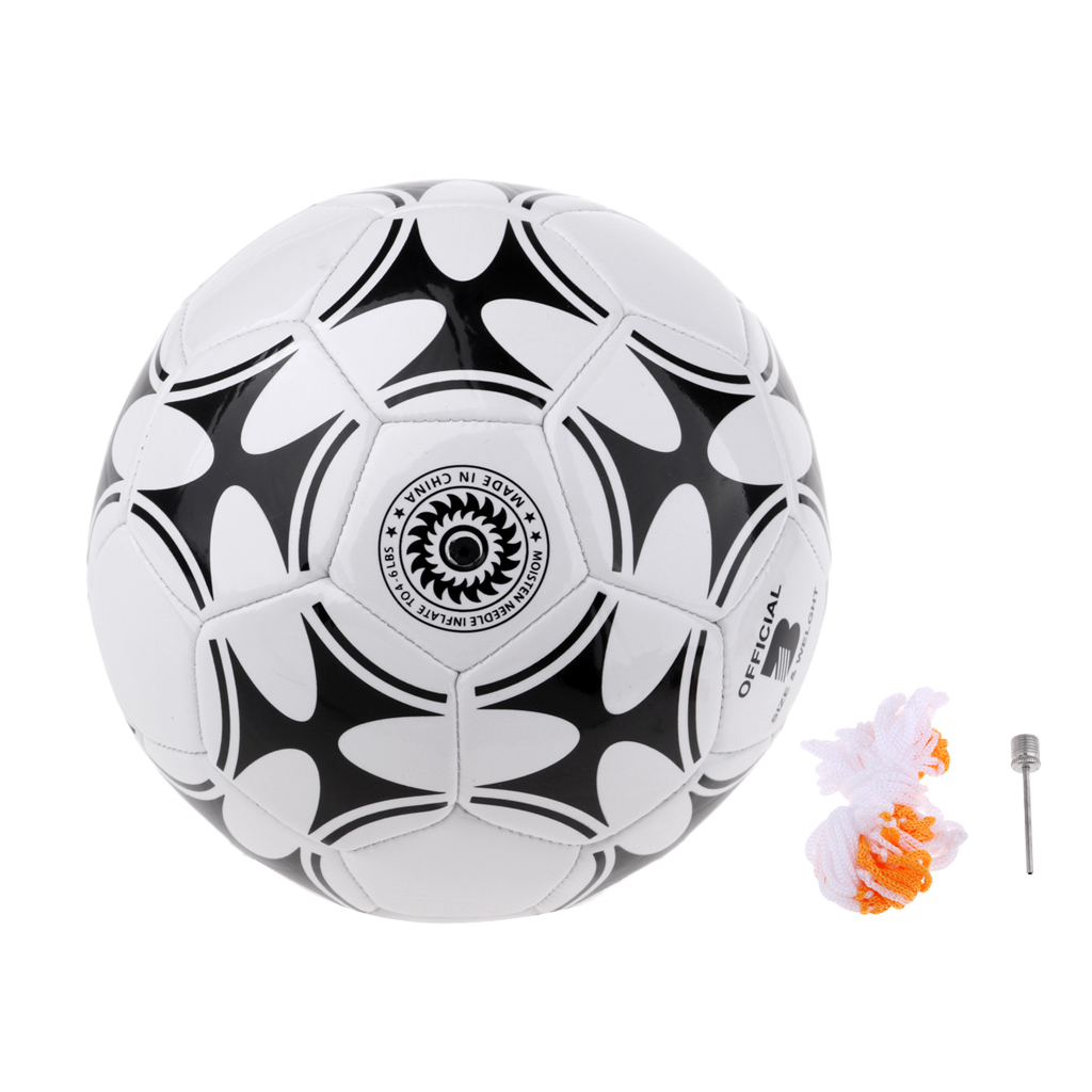 Durable Football Soccer Ball 3 Standard Football Training with Net Needle