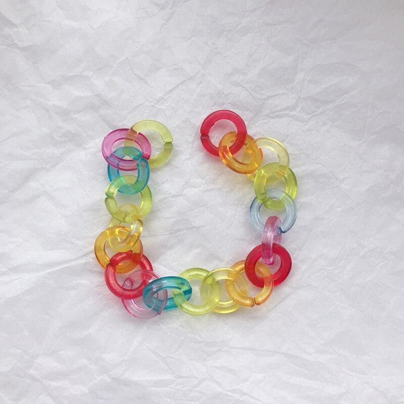 Funny Rainbow Colorful Chain Transparent Acrylic Bracelet For Women Men Bisexuals Geometric Couple Bracelet Gay Jewelry