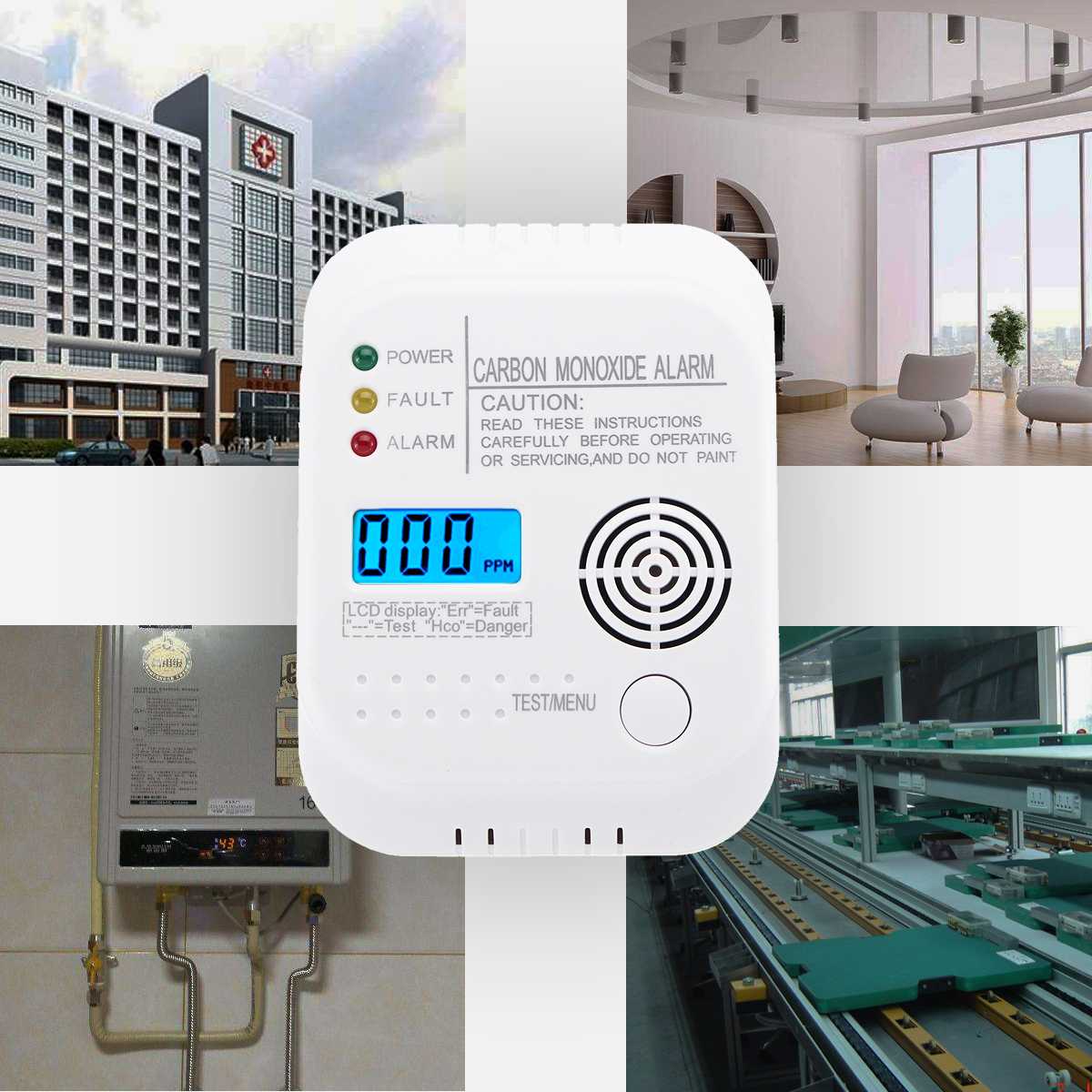 Co Gas Sensor Alarm Detectoren Lcd Digitale Koolmonoxide Alarm Detector Independent Home Security Sensor Waarschuwing Tool