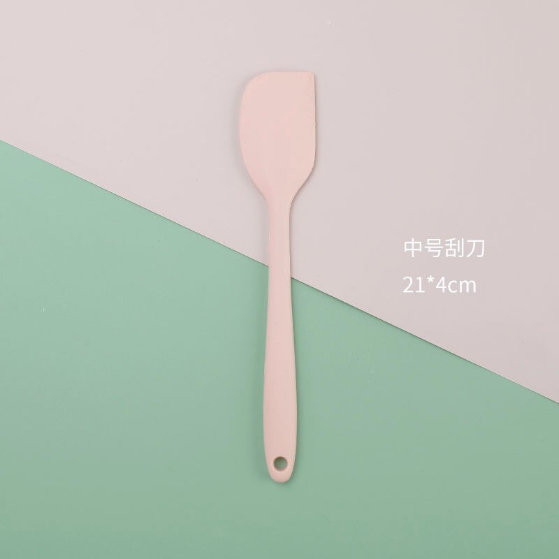 Silicone Cream Baking Scraper Non Stick Butter Spatula Cutter Chocolate Smoother Heat Resistant Kitchen Pastry Tools Scraper: B M Pink