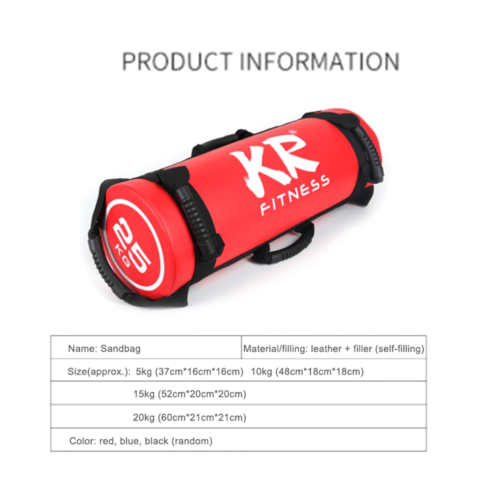 5/10/15/20kg Filled Weight Sand Power Bag Strength Training Fitness Exercise Workout Sandbag Durable Sandbag 1pc