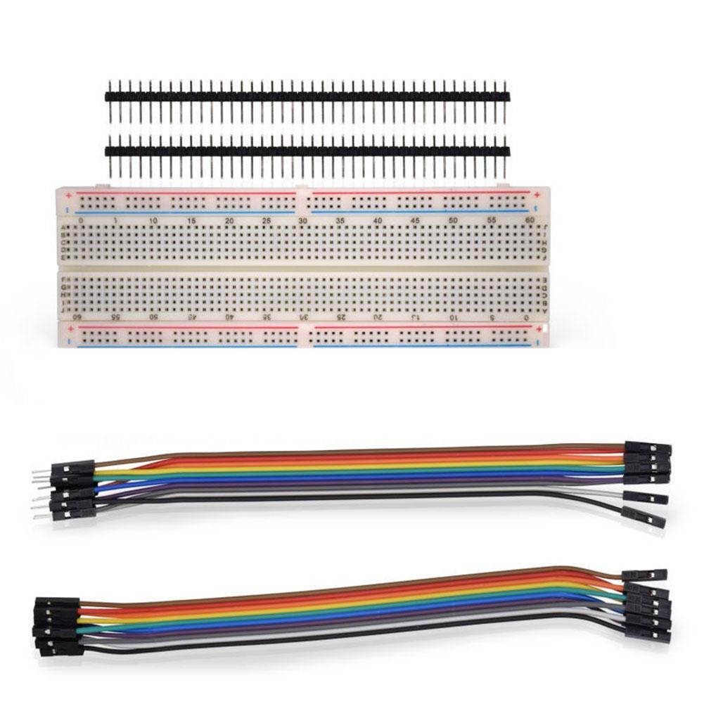 Electronics Component Basic Starter Kit with 830 Tie-points Breadboard Cable Resistor Capacitor LED Potentiometer Box Packing