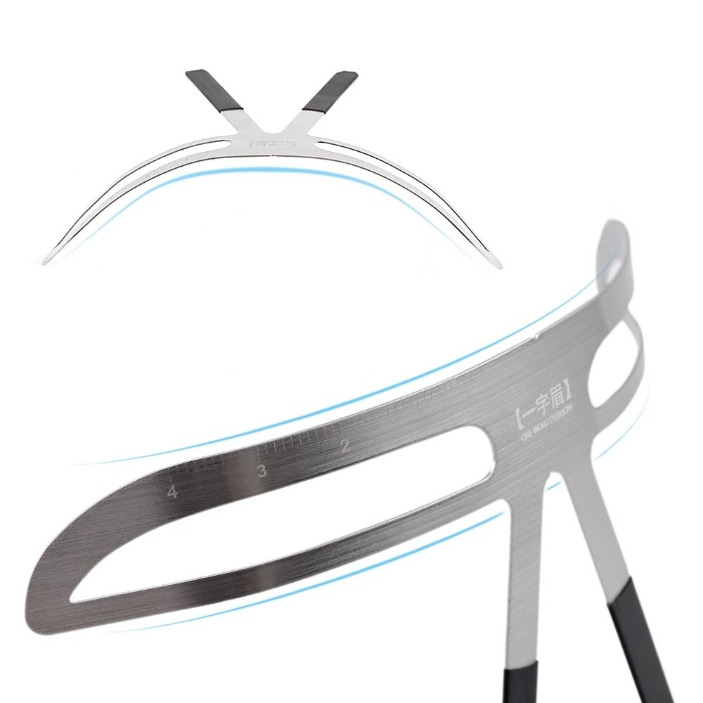 Plantilla de Metal para dar forma a tatuajes, regla de equilibrio de cejas, Microblading, necesidades para maestros del bordado y tatuaje de cejas, 1 ud.