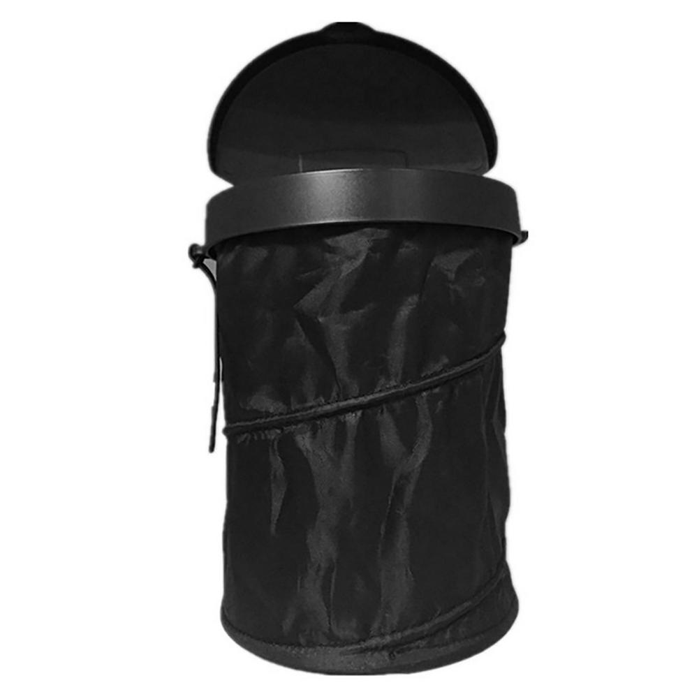 Car Trash Can With Lid Leak-Proof Collapsible Auto Trash Bin Car Storage With Cover Foldable Car Trash Can Automotive Supplies