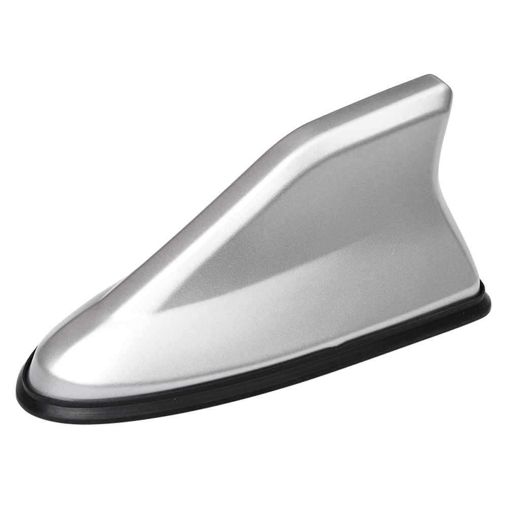 Aileron de requin universel en fibre de carbone, montage sur le toit de la voiture, dessus d'antenne aérienne, radio automatique AM FM, amplificateur de signal, 16cm, le plus récent: Argent