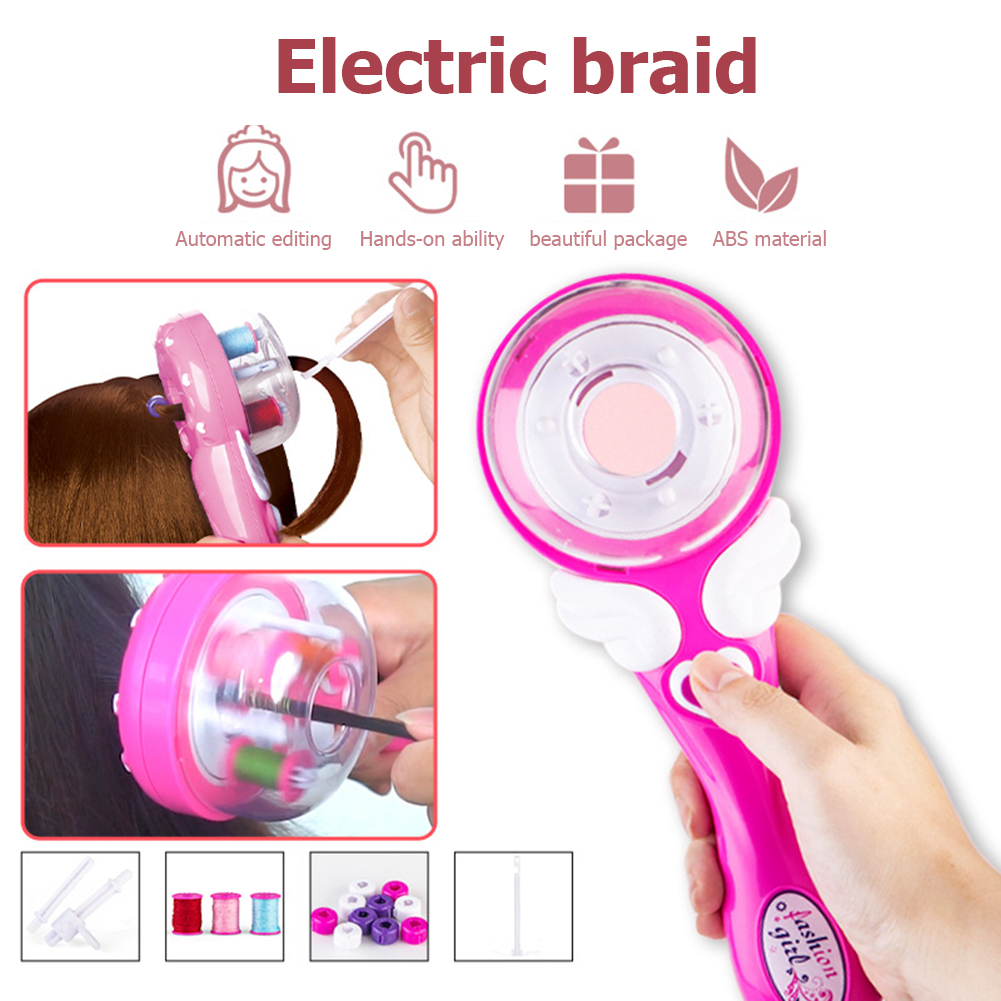 Elektrisk automatisk hårfletning diy stilfuld fletning frisure værktøj twist fletningsmaskine hår fletning væve rulle legetøj til pige