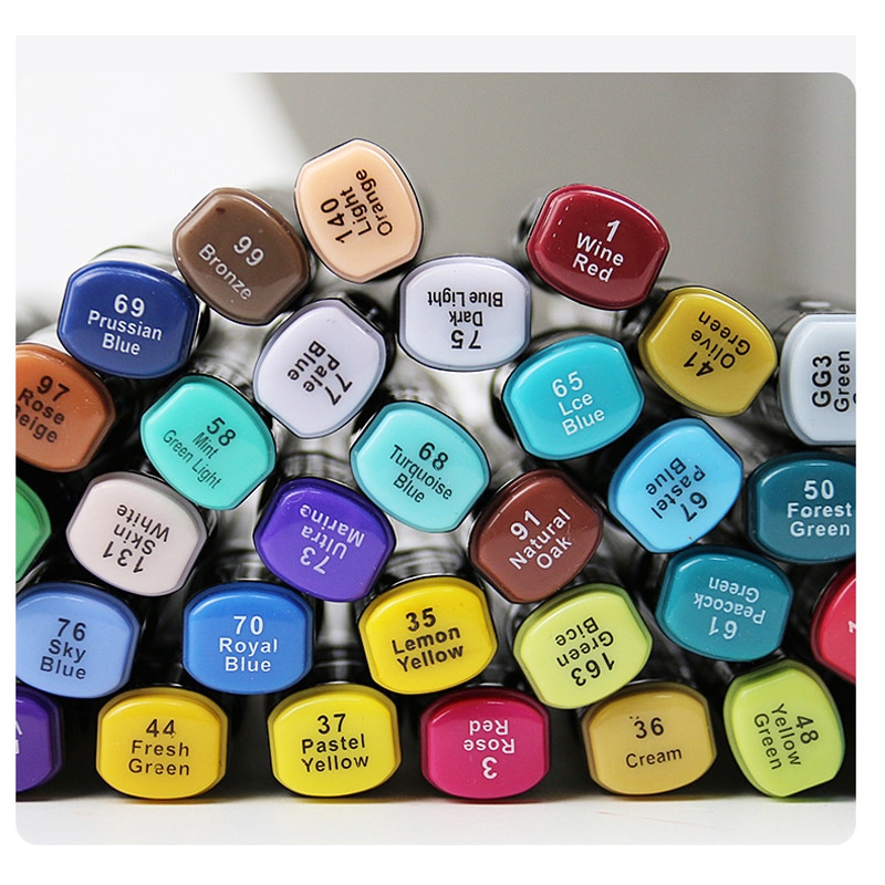 TOUCHNEW Soft Brush Markers Pen Set Sketch Dual Brush Markers Alcohol Based Markers Manga Drawing Animation Art Supplies