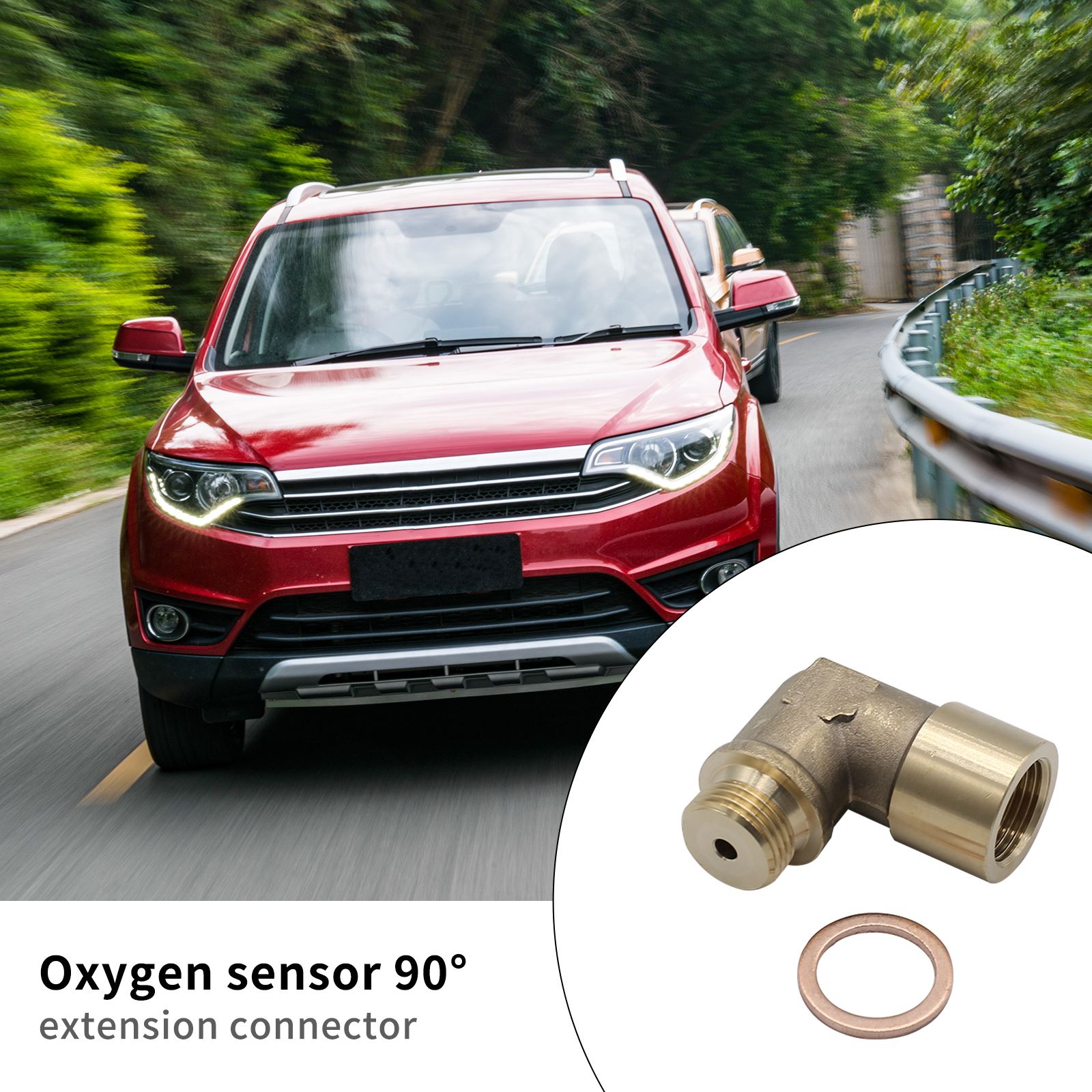 AOZBZ Car Oxygen Sensor Extender Brass Adjustable 90 Degree Angled Bung With Extension Spacer Right Angle Extender for Vehicle