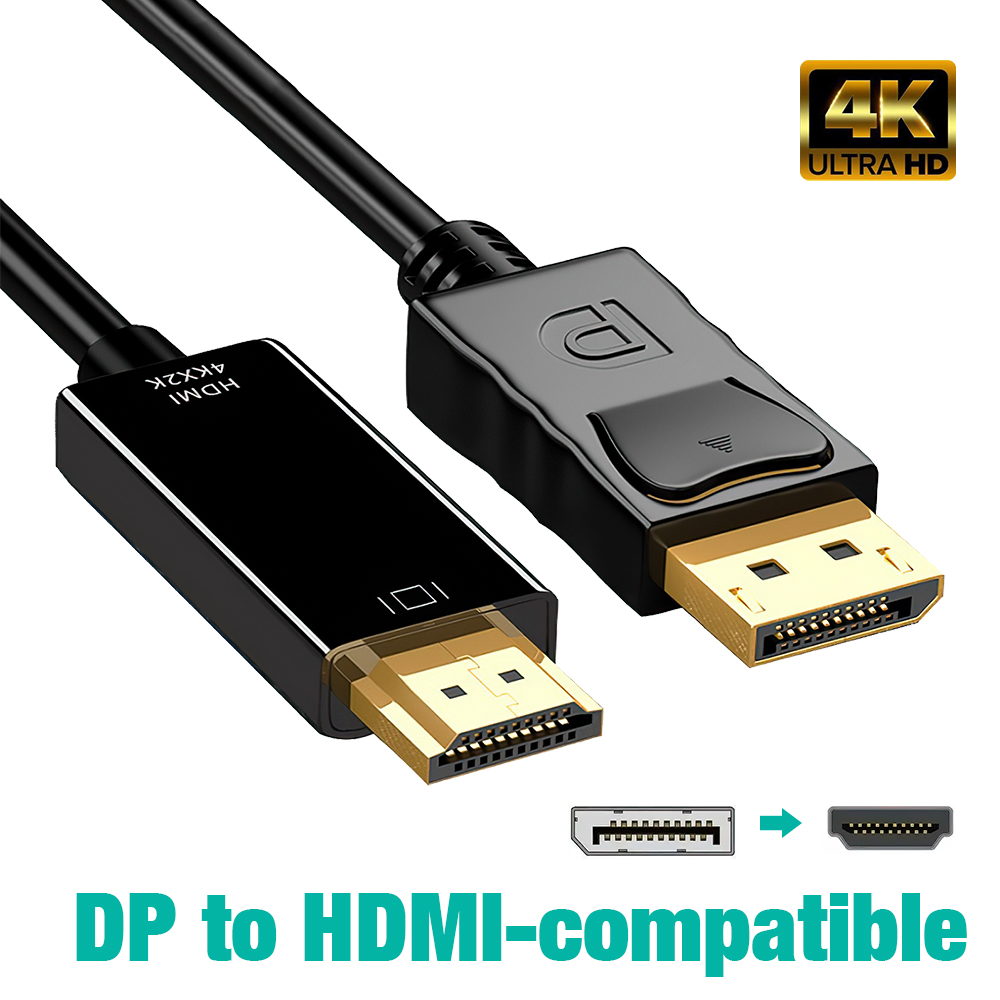 1.8m displayport-hdmi-kaapeli dp uros-uros vga dvi hdmi video-audiokaapeli 4k 1080p tietokoneeseen kannettavaan tietokoneeseen televisio projektori näyttö