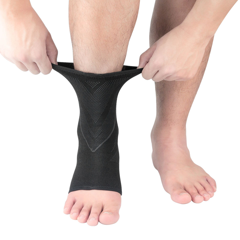 Justerbar ankelstøttepude beskyttelse elastisk bandage ankelbøjle beskyttelse forstuvninger skade wrap hæl pude til basketball